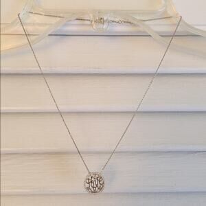 Pave studded love pendant silver necklace